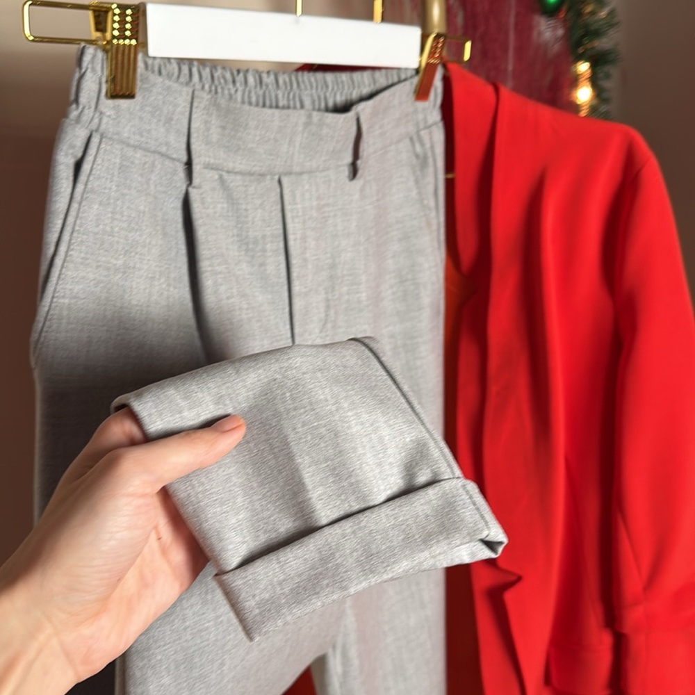 Grey Fabric Zara Pants